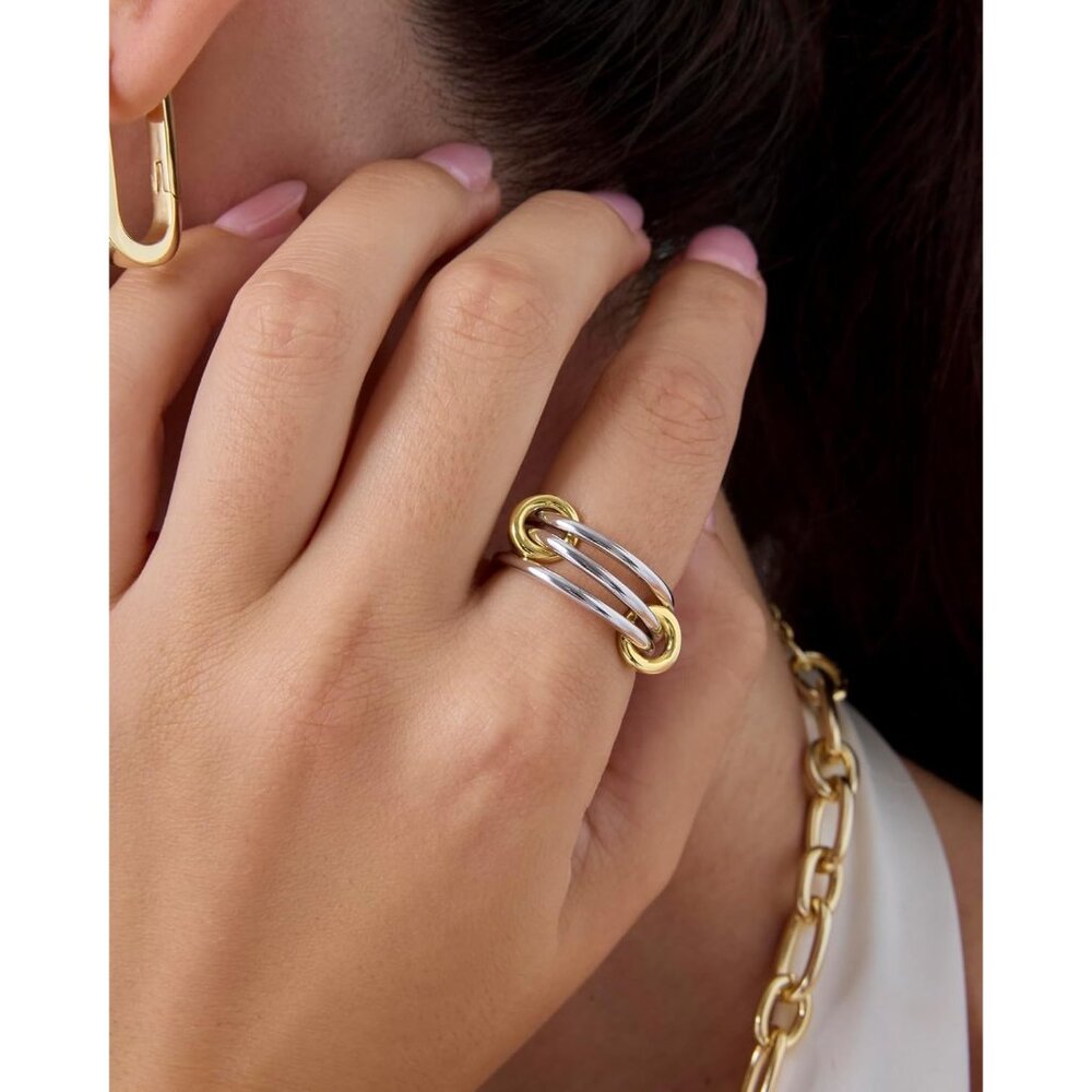 Delicate Interlocked Stackable Rings - 14k Gold A… - image 2